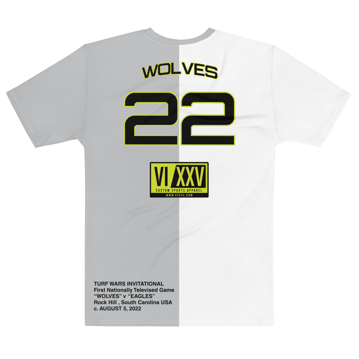 Turf Wars Invitational WOLVES Jersey - Standard – VI/XXV Custom Sports  Apparel